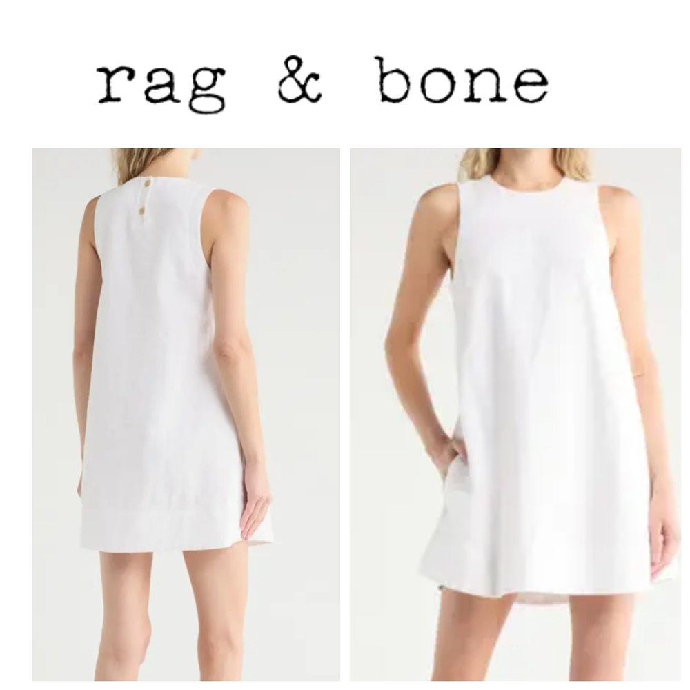 Rag & Bone Rosalind Sleeveless Cotton & Linen Trapeze Dress
